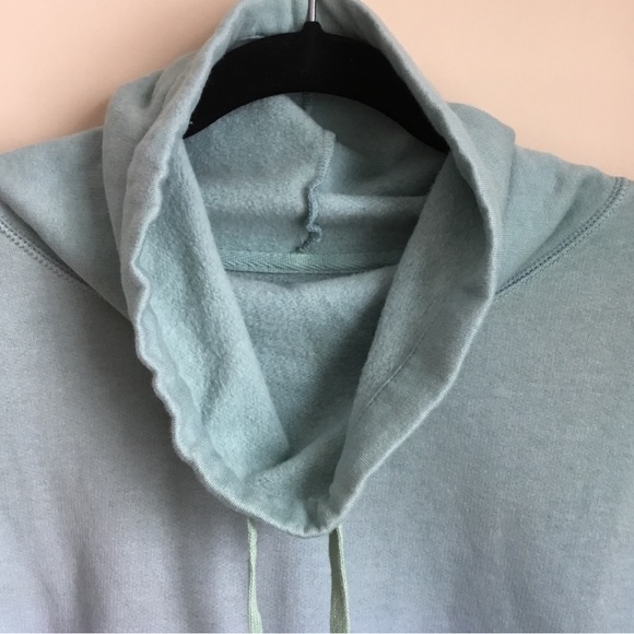 Chaps Spring Denim Blue Cowl Neck Ombré Sweatshirt - Picture 6 of 7